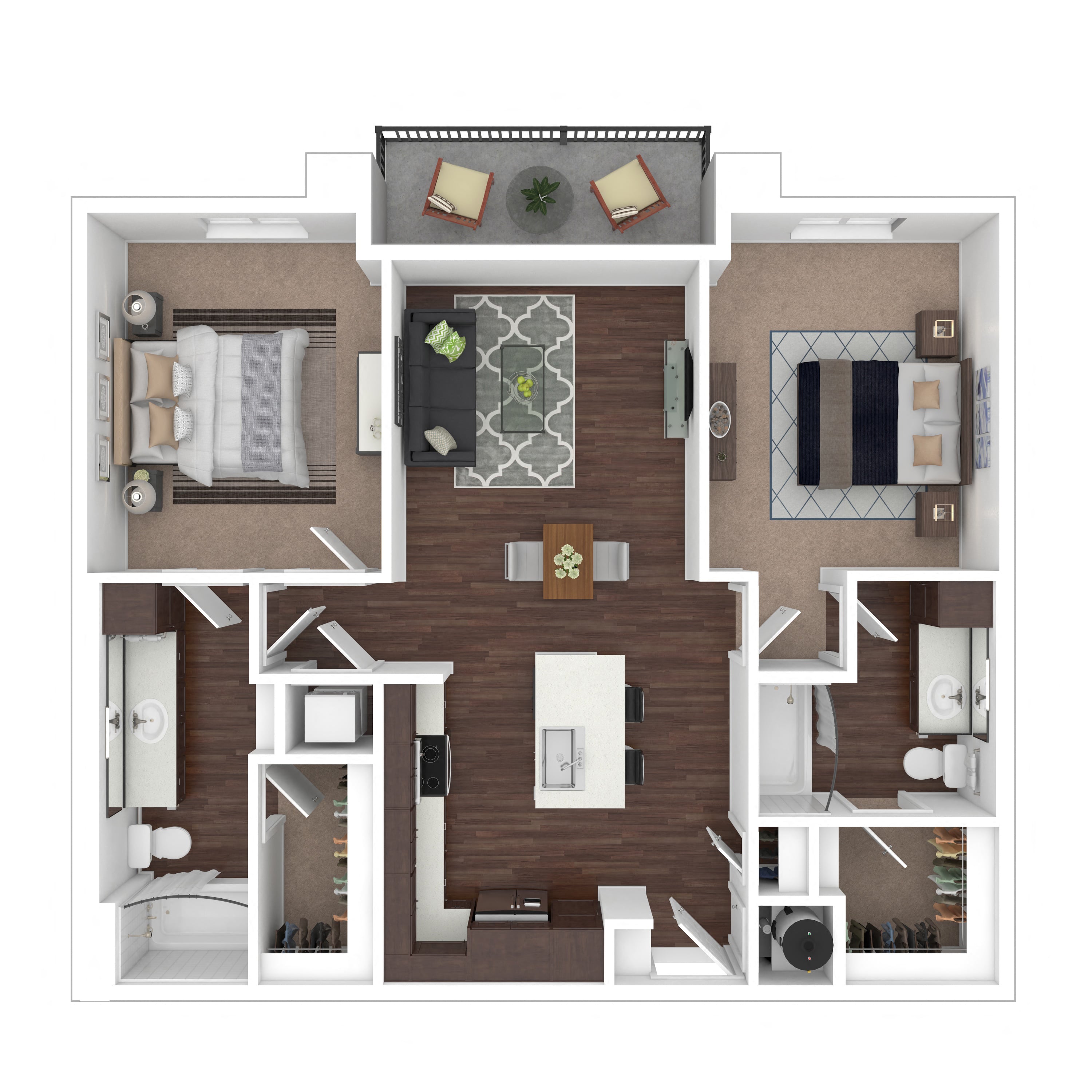 Floor plan layout diagram for 2B