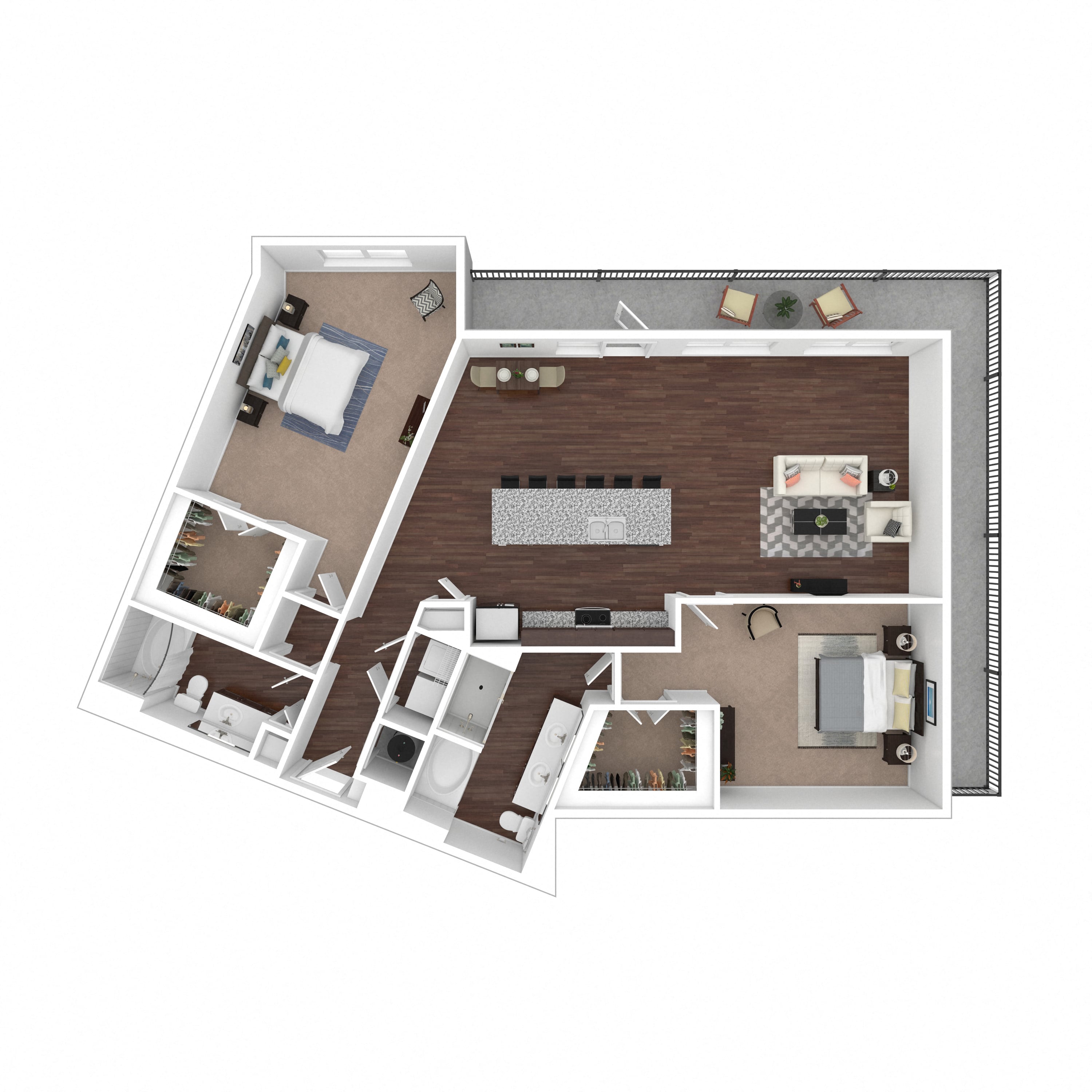 Floor plan layout diagram for 2J