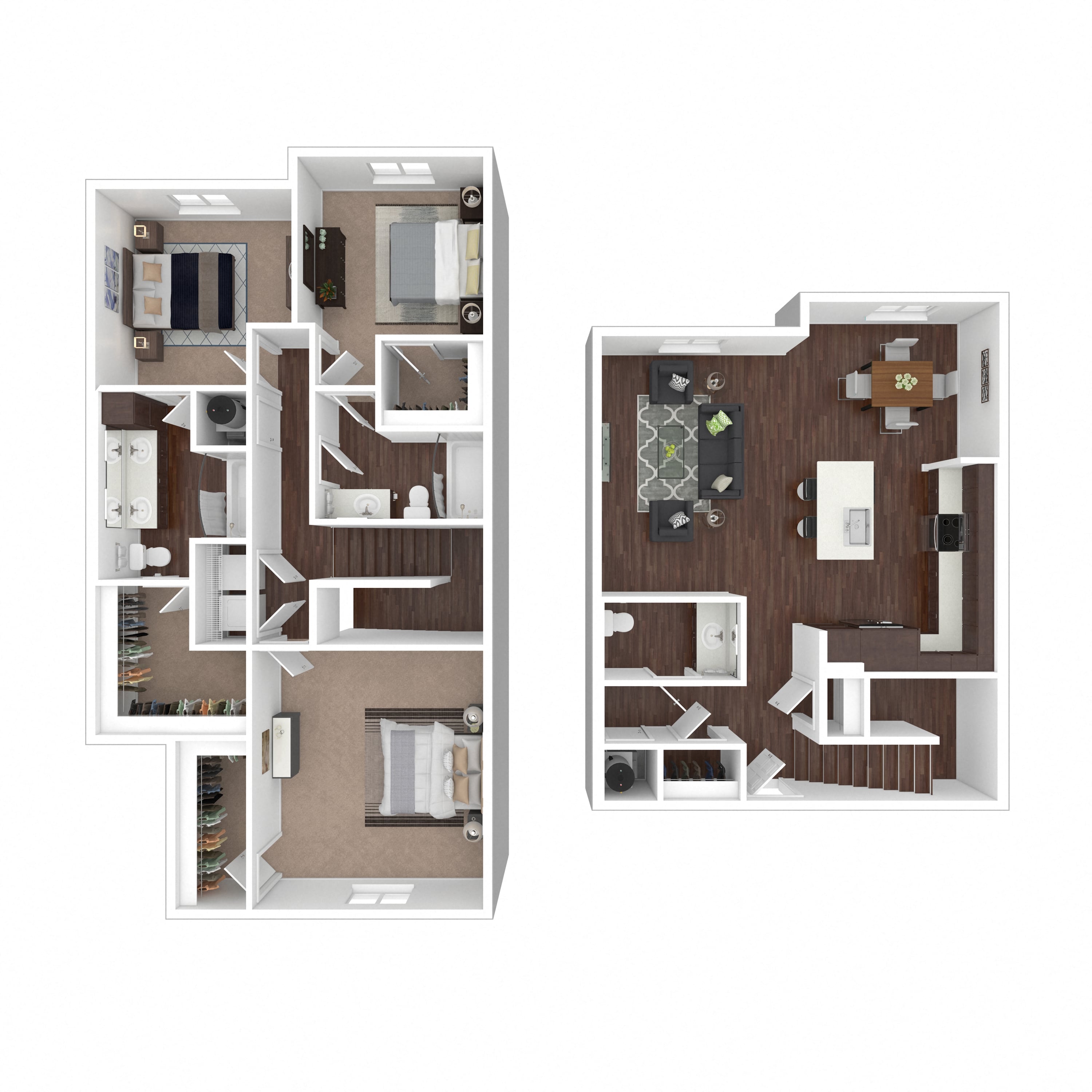 Floor plan layout diagram for 3B