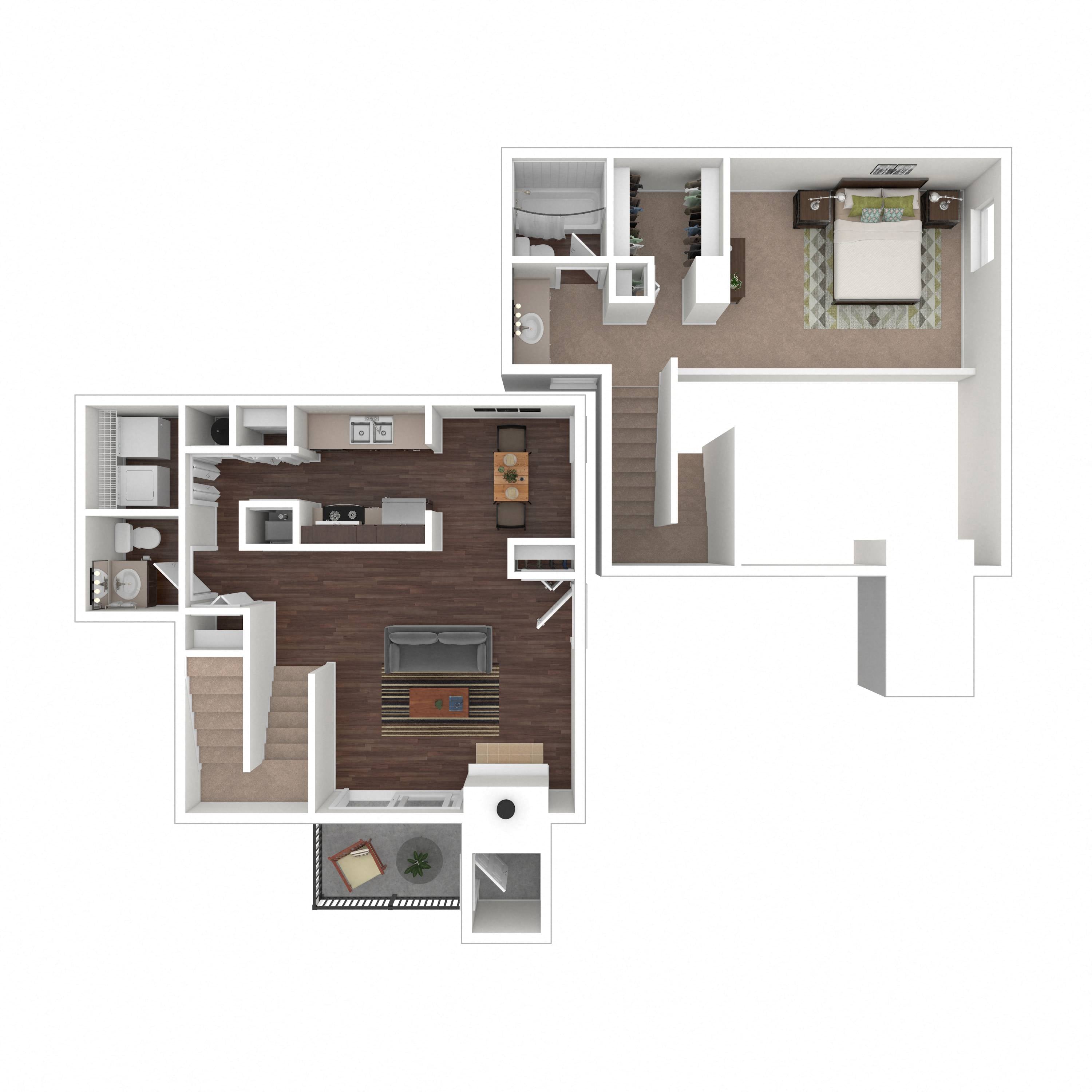 Floor plan layout diagram for 1E