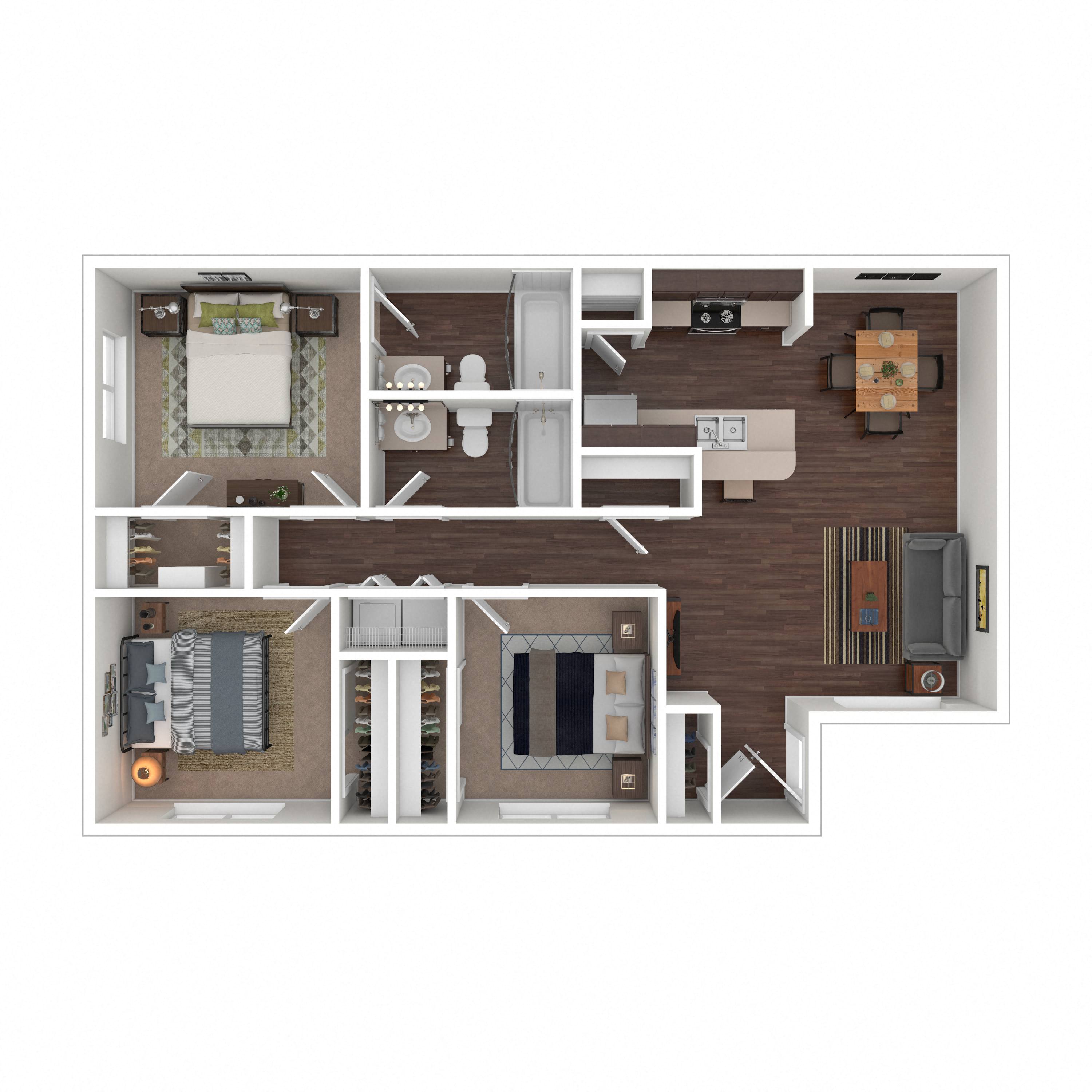 Floor plan layout diagram for 3A