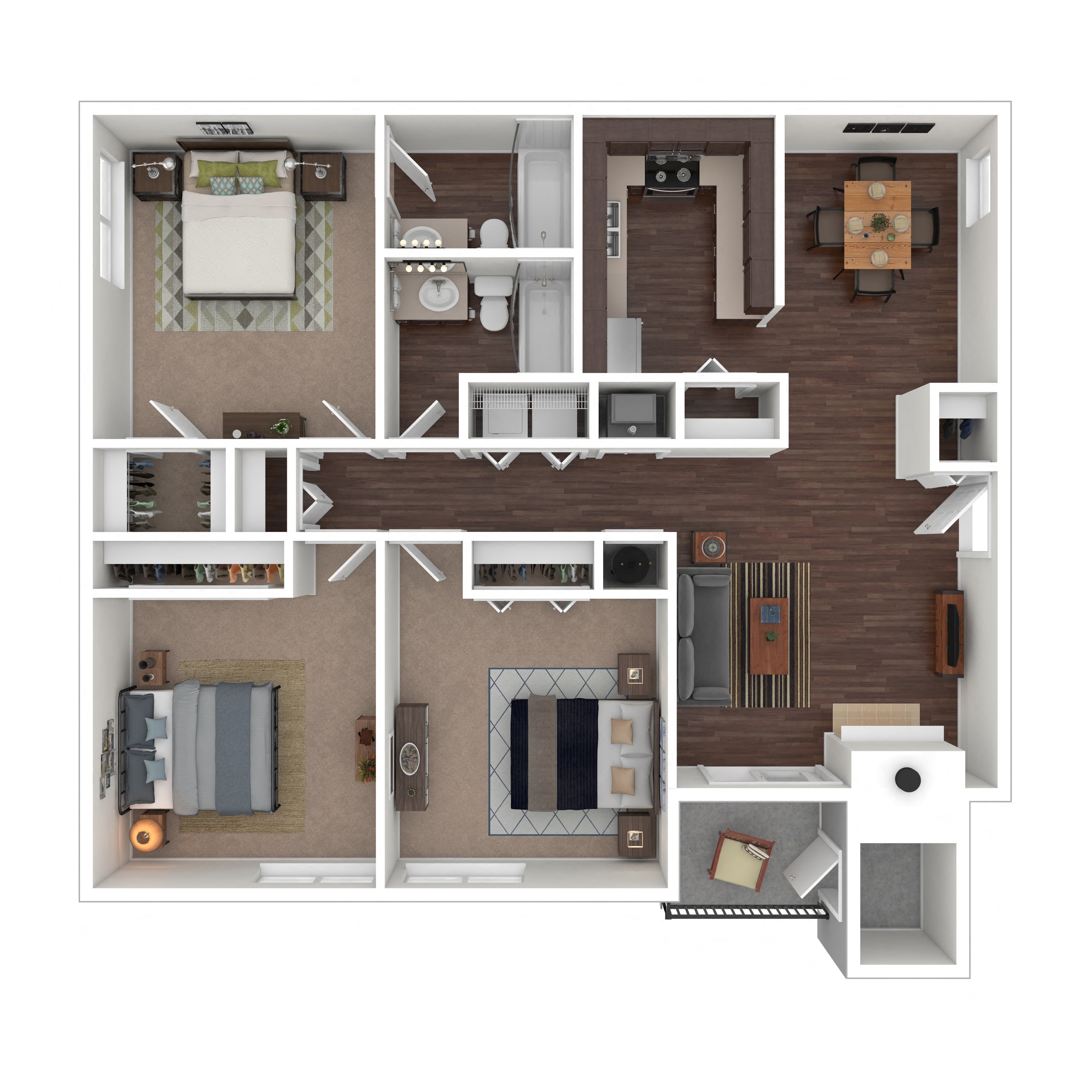 Floor plan layout diagram for 3B