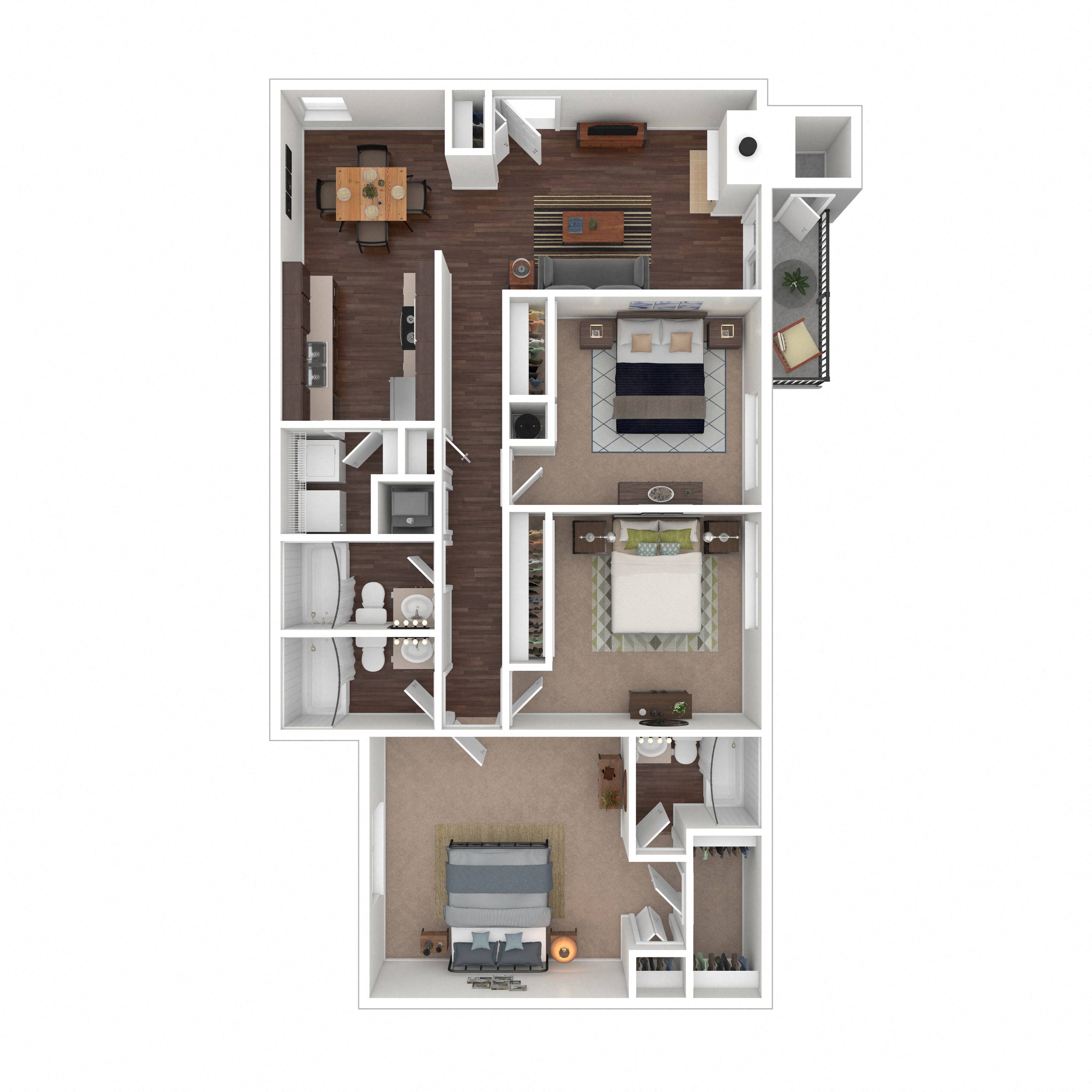 Floor plan layout diagram for 3C