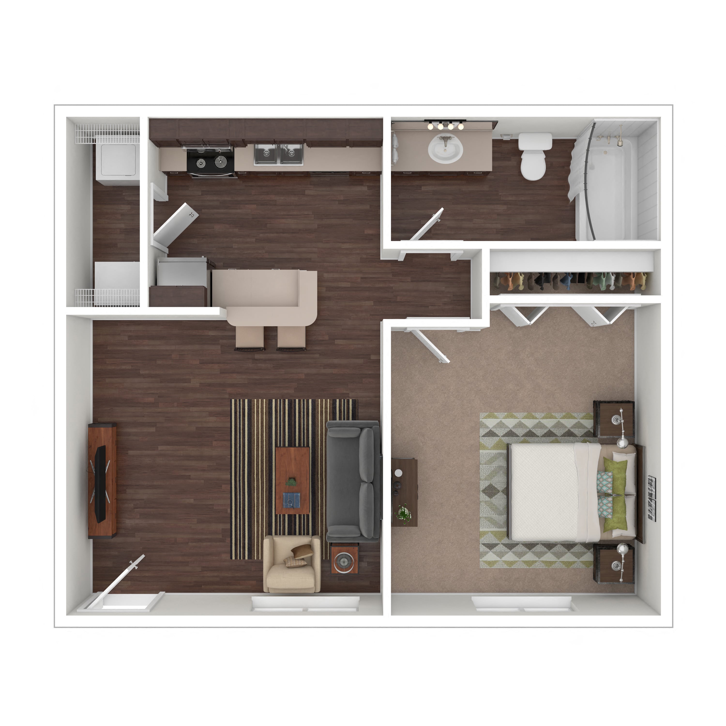 Floor plan layout diagram for 1B