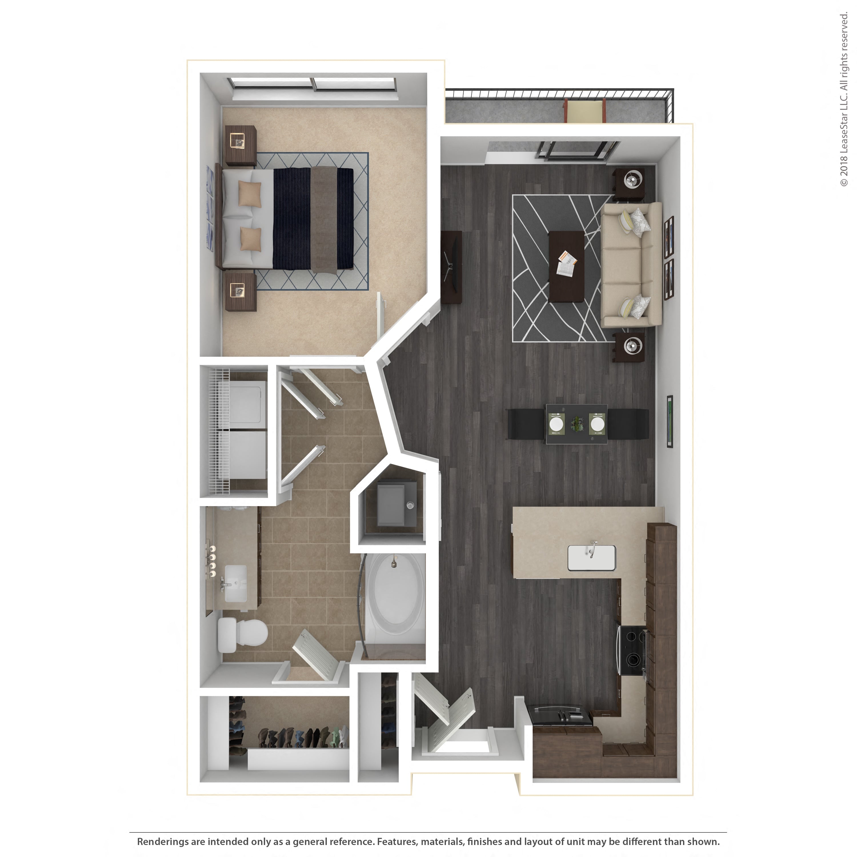 Floor plan layout diagram for 1C
