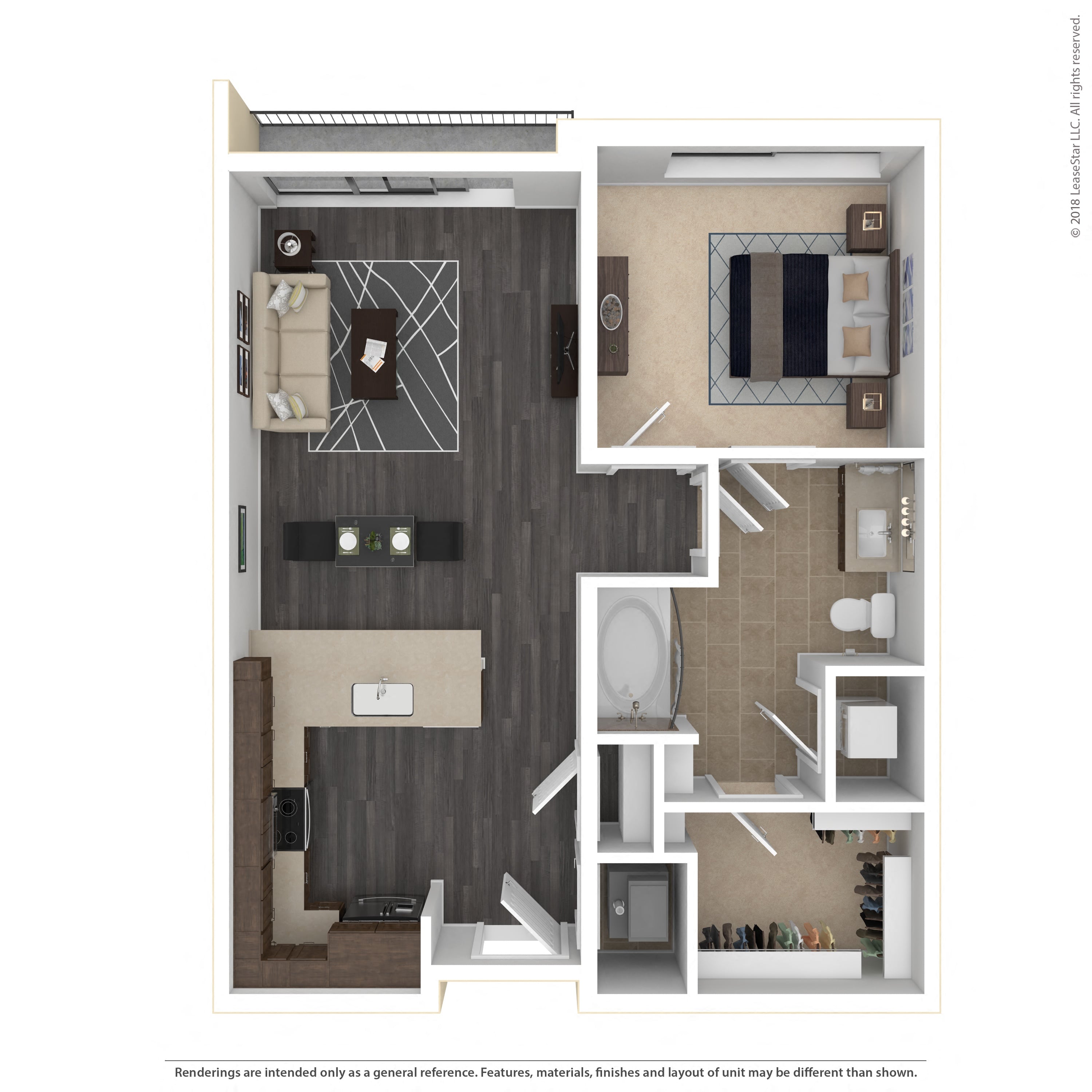 Floor plan layout diagram for 1E