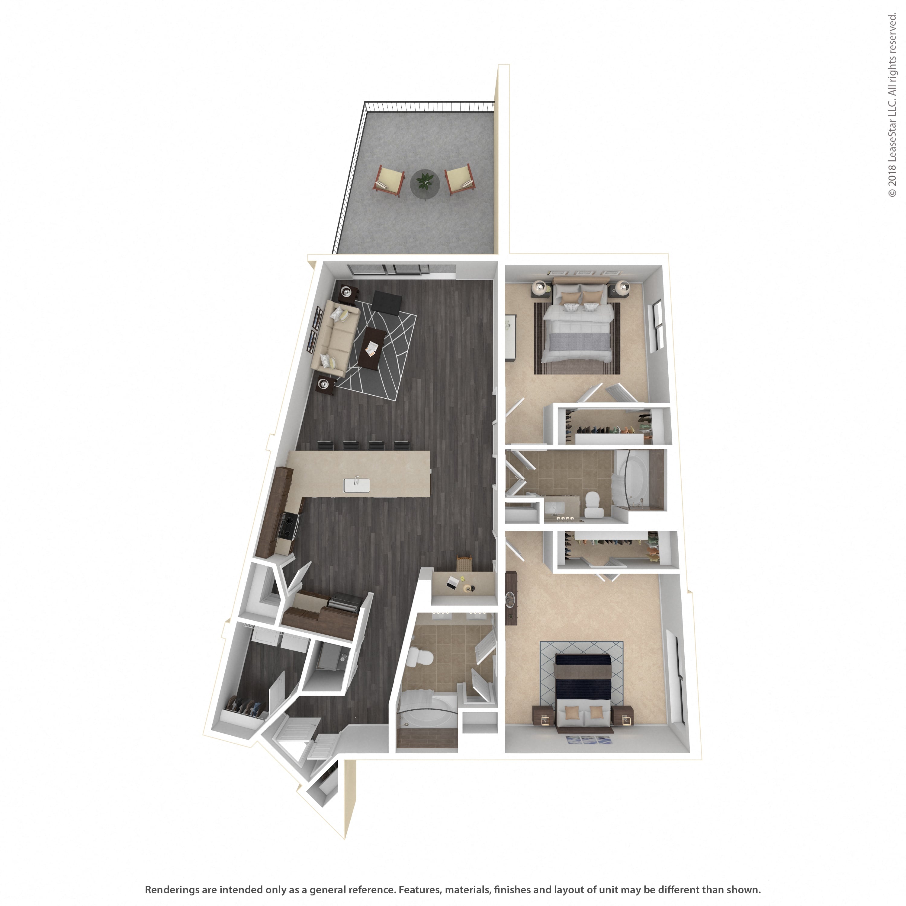 Floor plan layout diagram for 2K