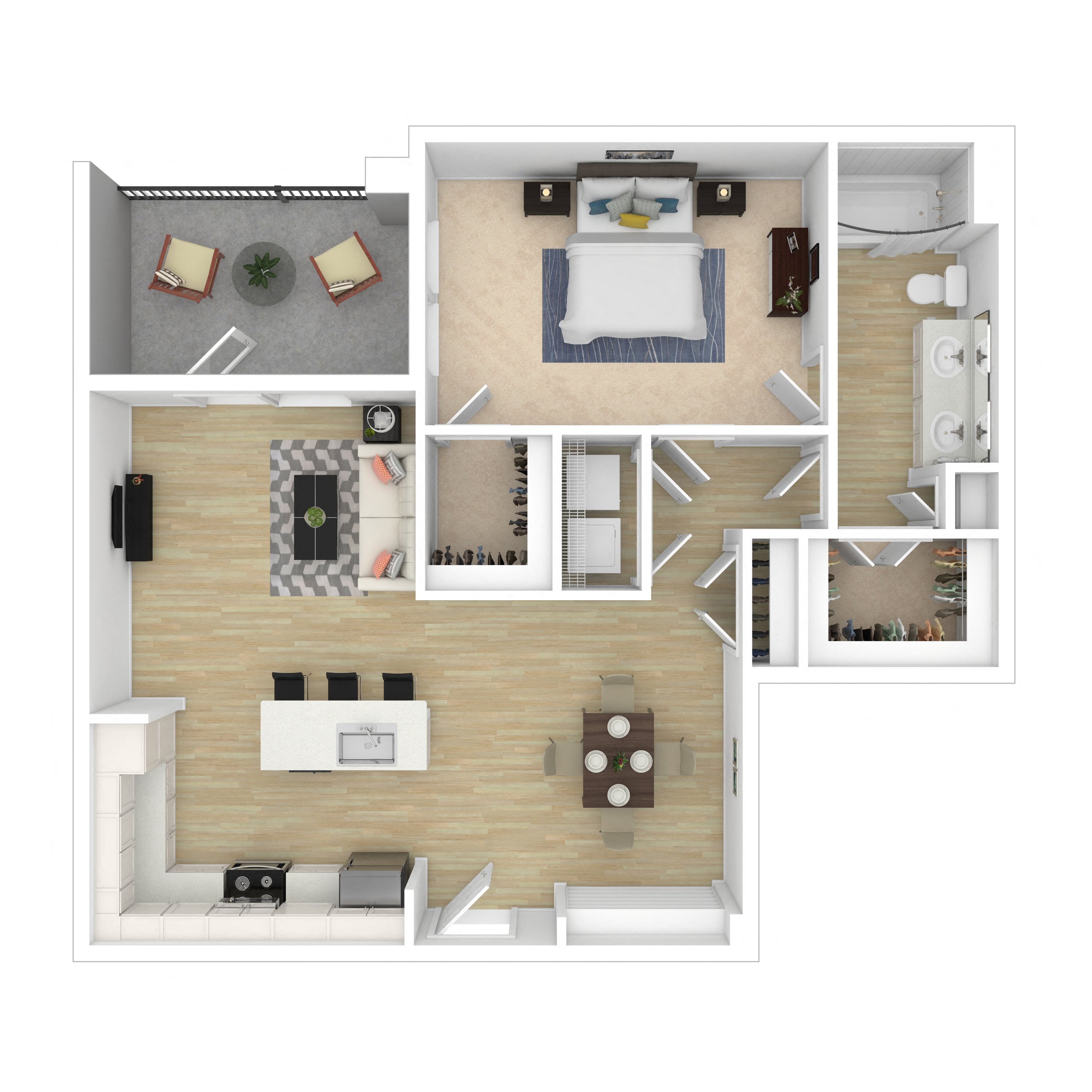 Floor plan layout diagram for 1C