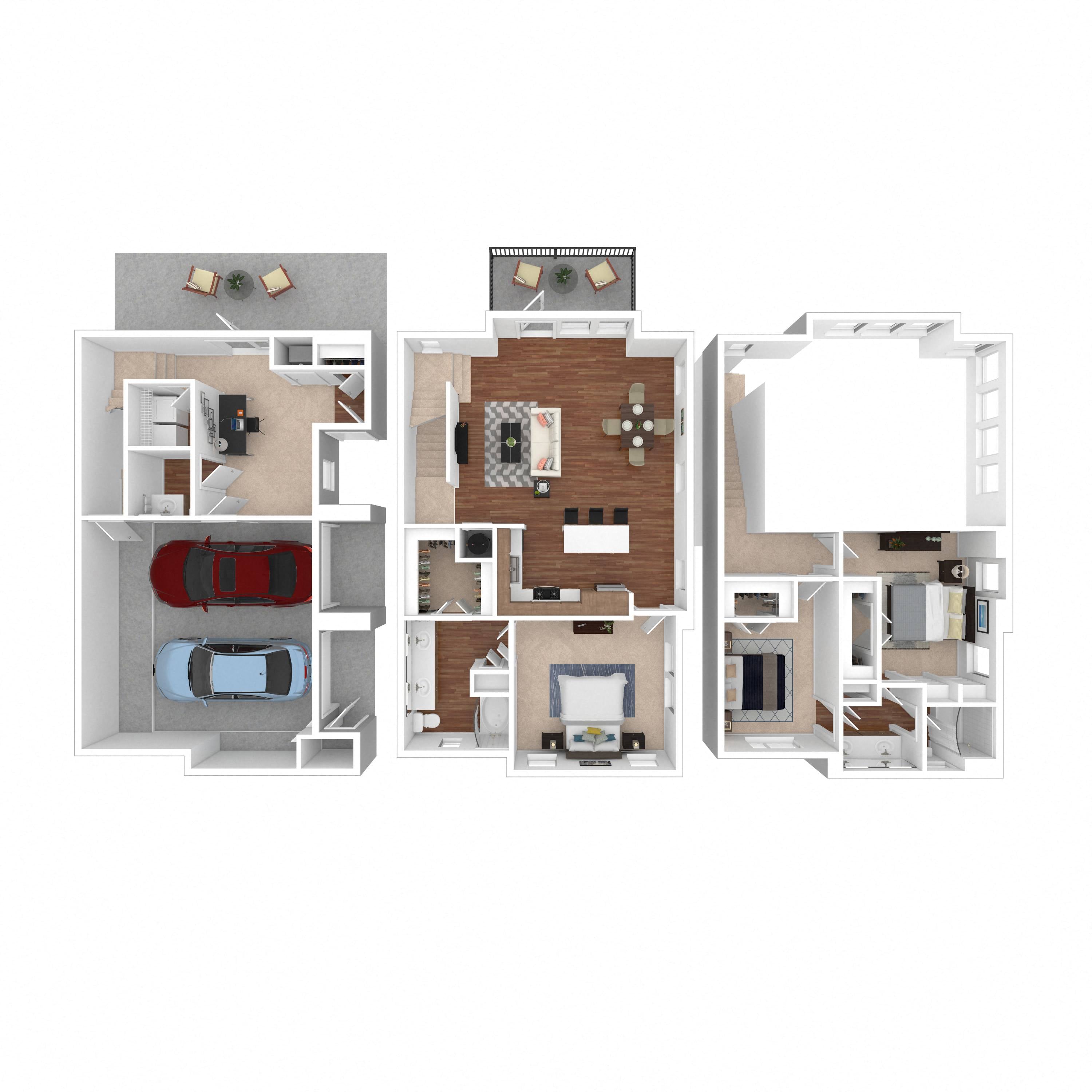 Floor plan layout diagram for 3B