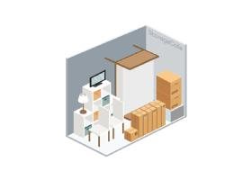 a diagram of a room with boxes and a tv