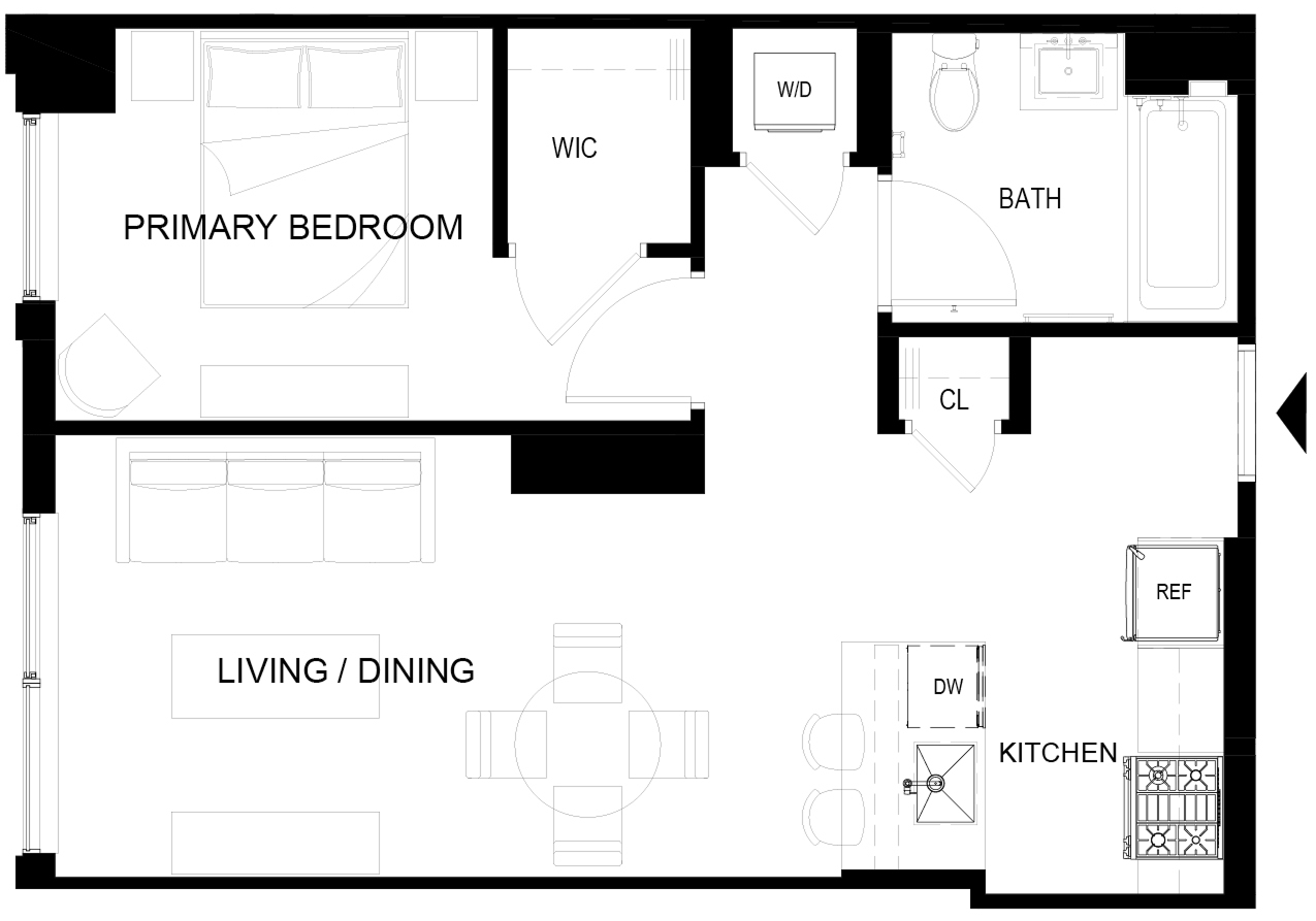 Floor plan layout diagram for 1103-PH3