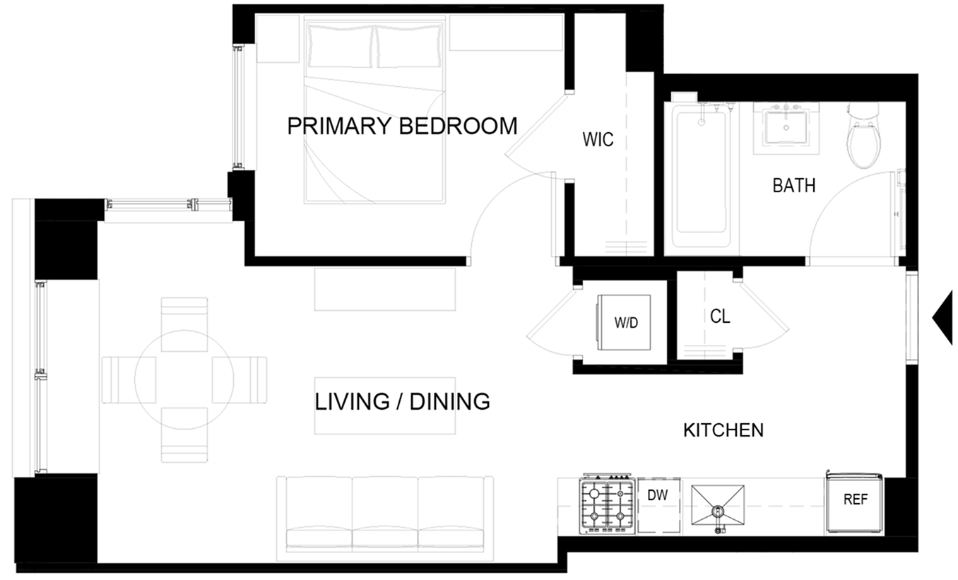 Floor plan layout diagram for 1113-1213
