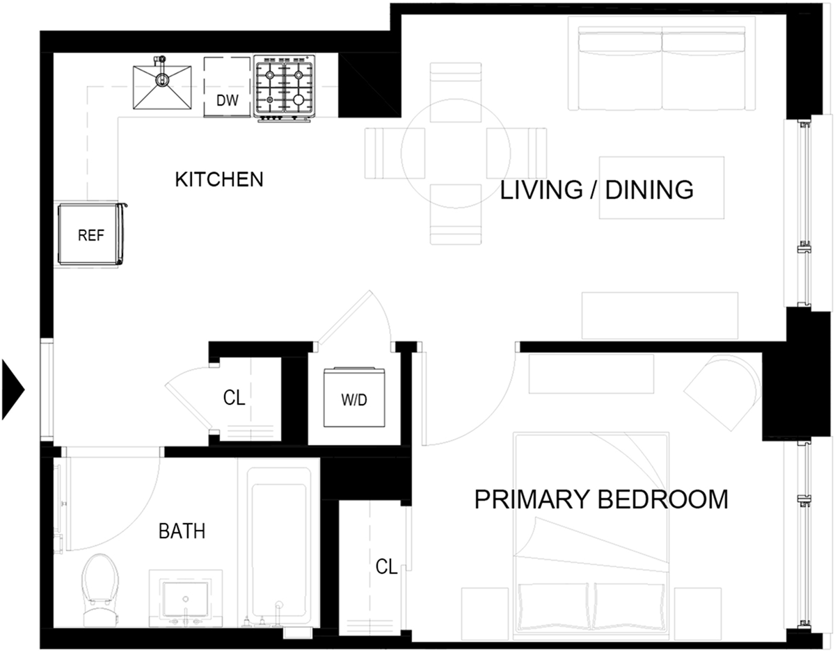Floor plan layout diagram for 321-421