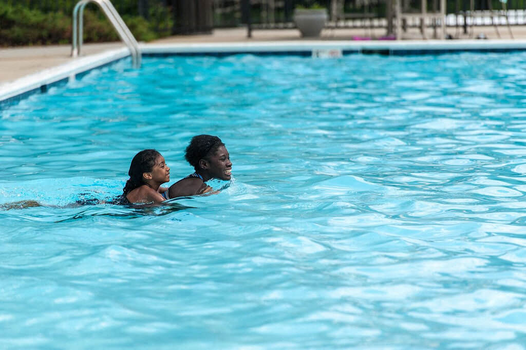 Splash around in the resort-style pool at Coppermine Run.