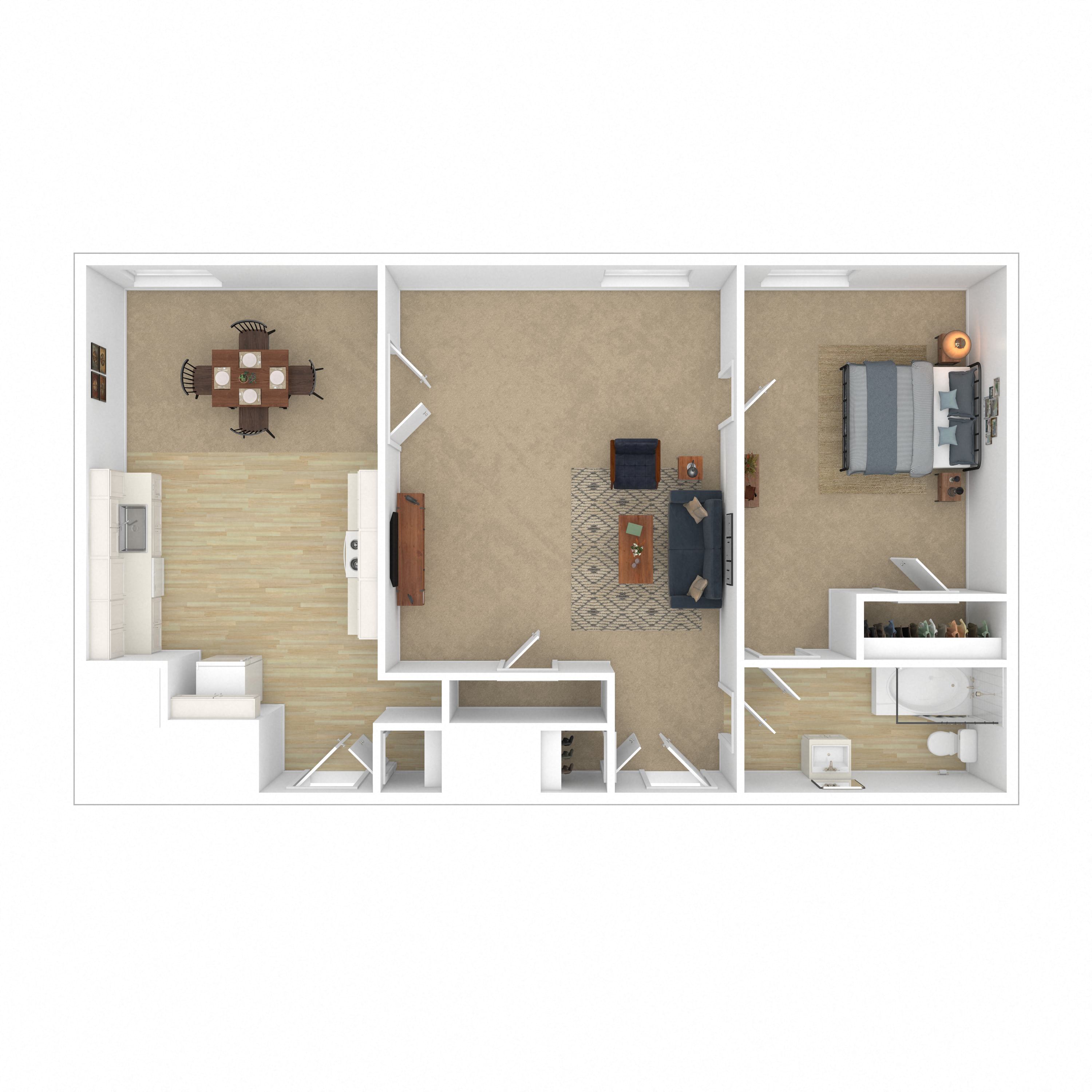 a floor plan of a studio apartment