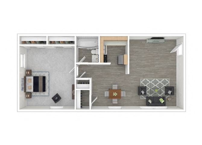 A One-Bedroom Floor Plan at Riverview Crossings in Bensalem, PA