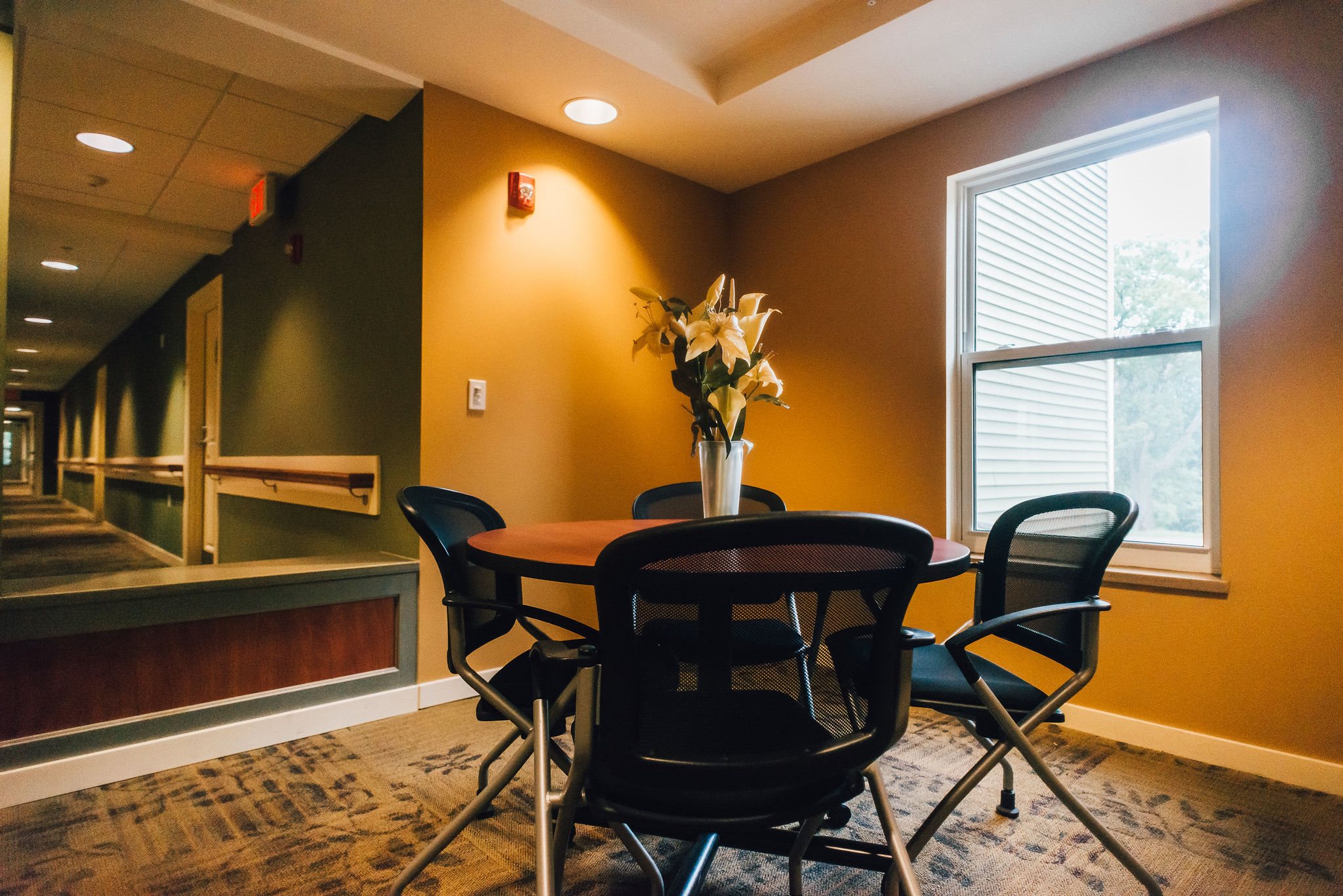 Seating area of apartment community