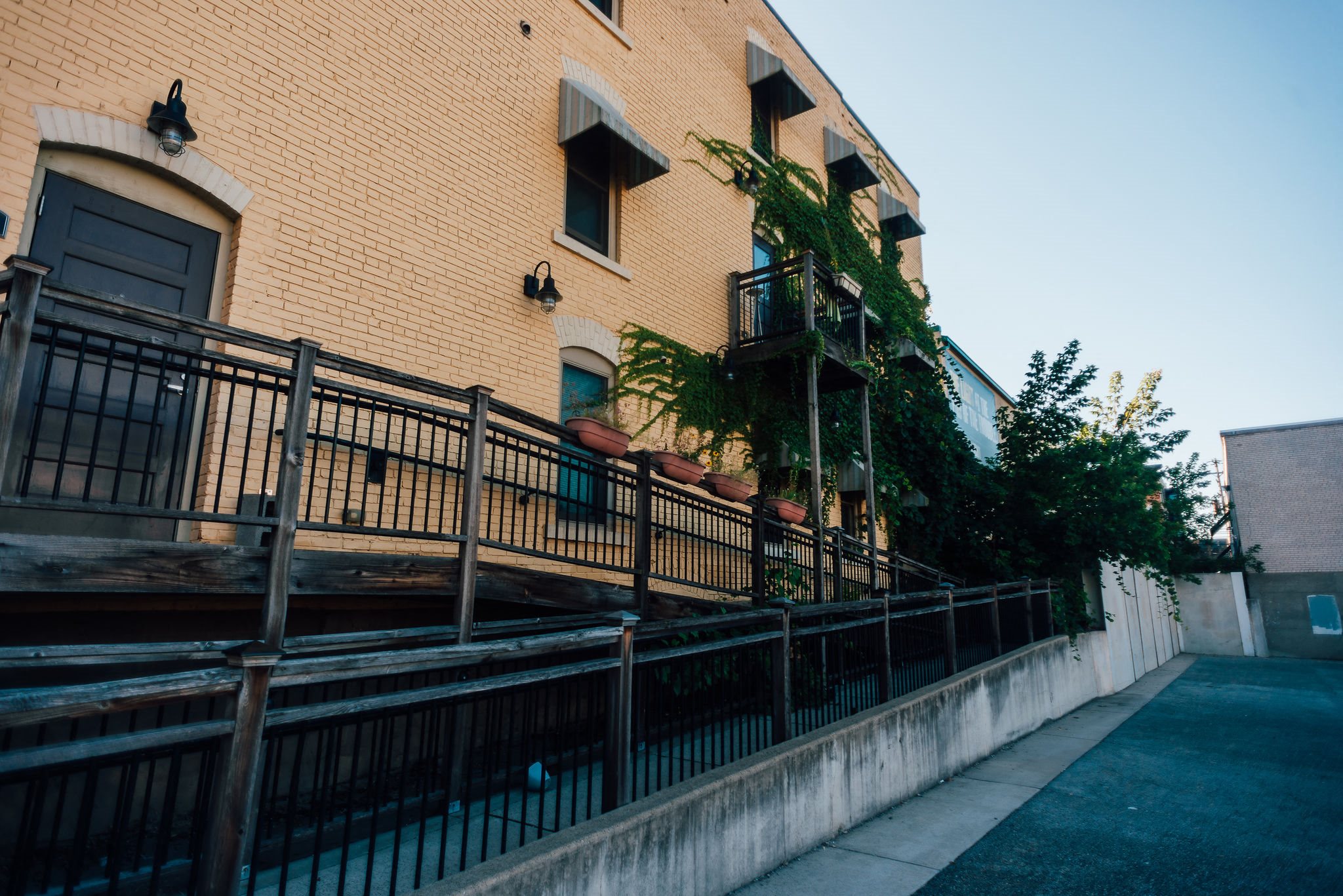 ramp to historic apartment building entrance
