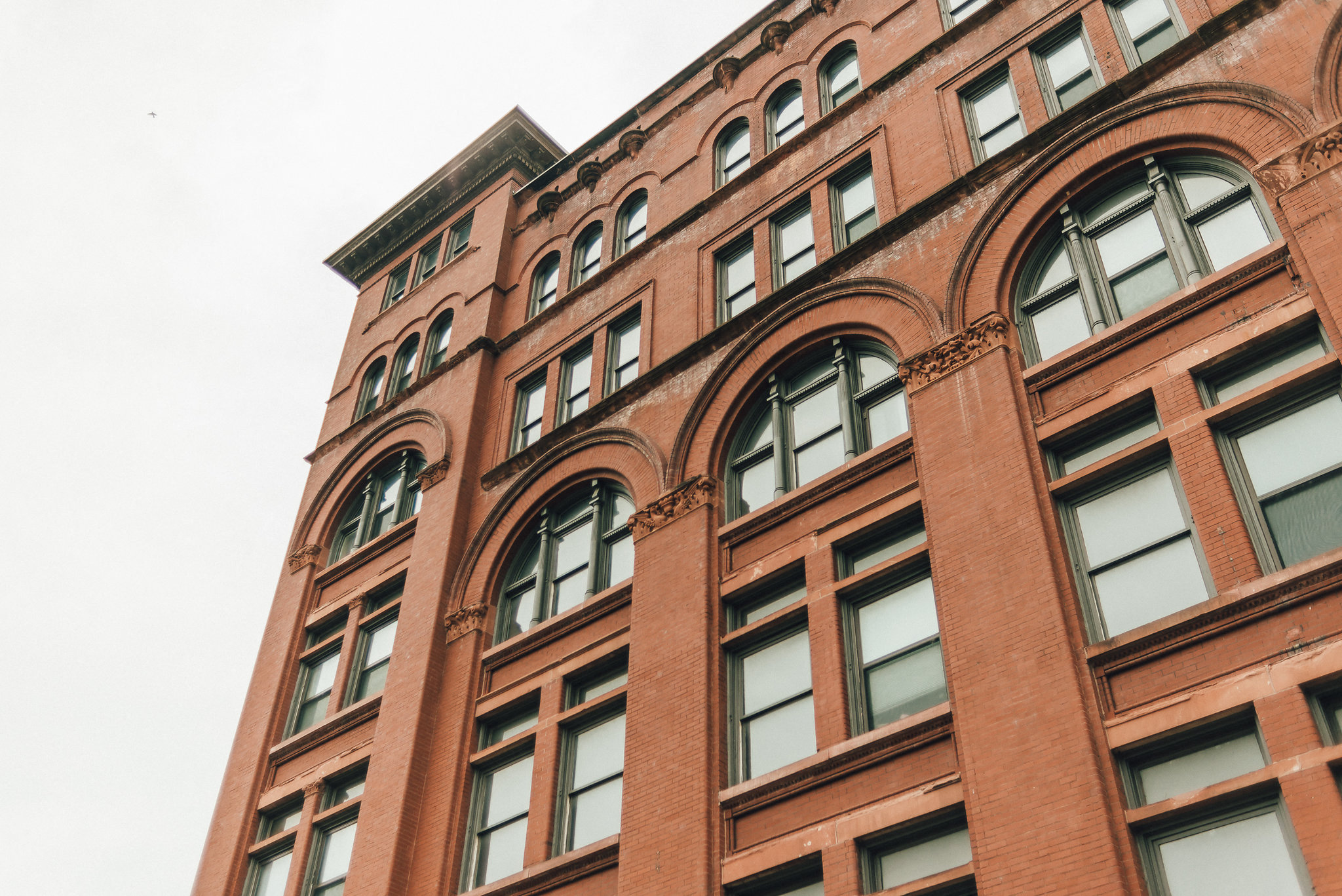 Exterior of historic apartment building