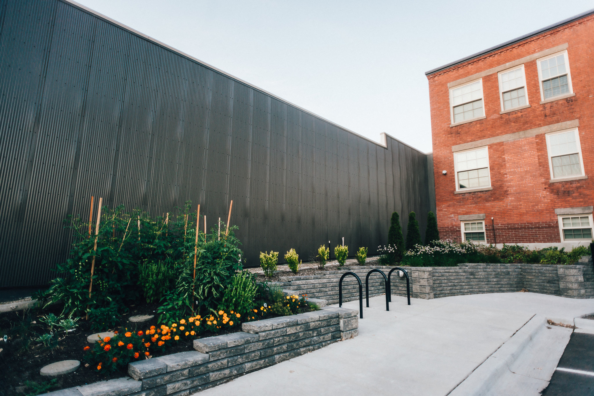 community garden at downtown apartment building