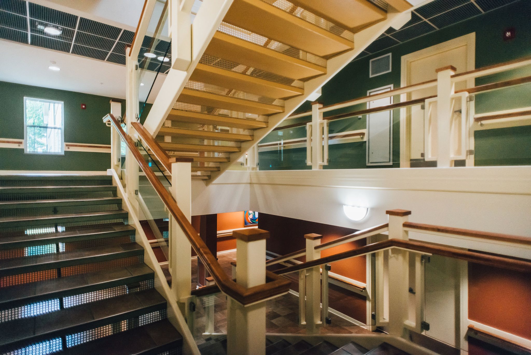 stairway inside apartment community