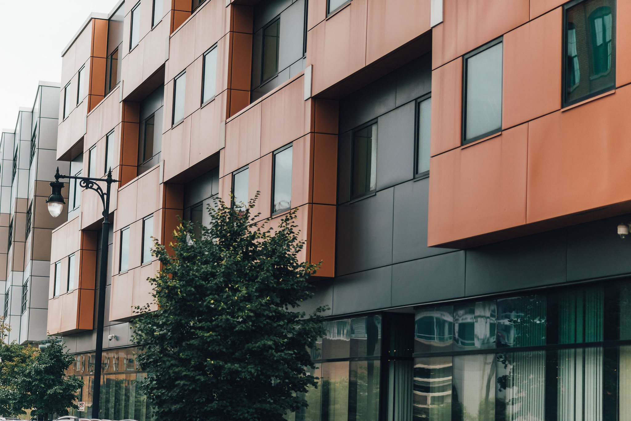 Modern  Cubed building orange and black