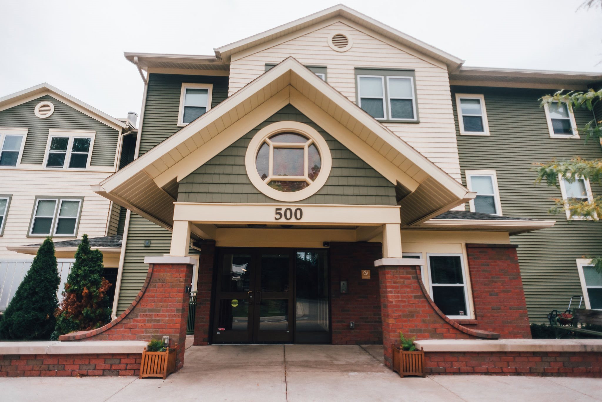 Front entrance of apartment community