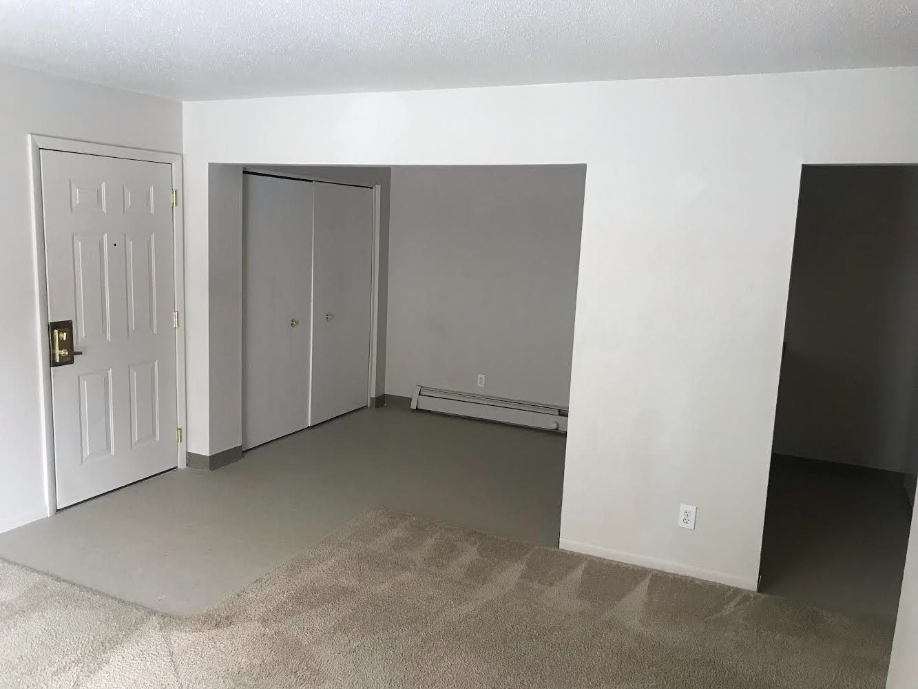 apartment main entrance with white walls