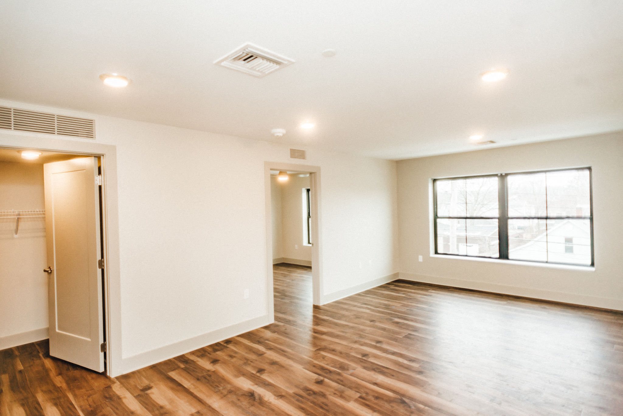 open plan apartment large window