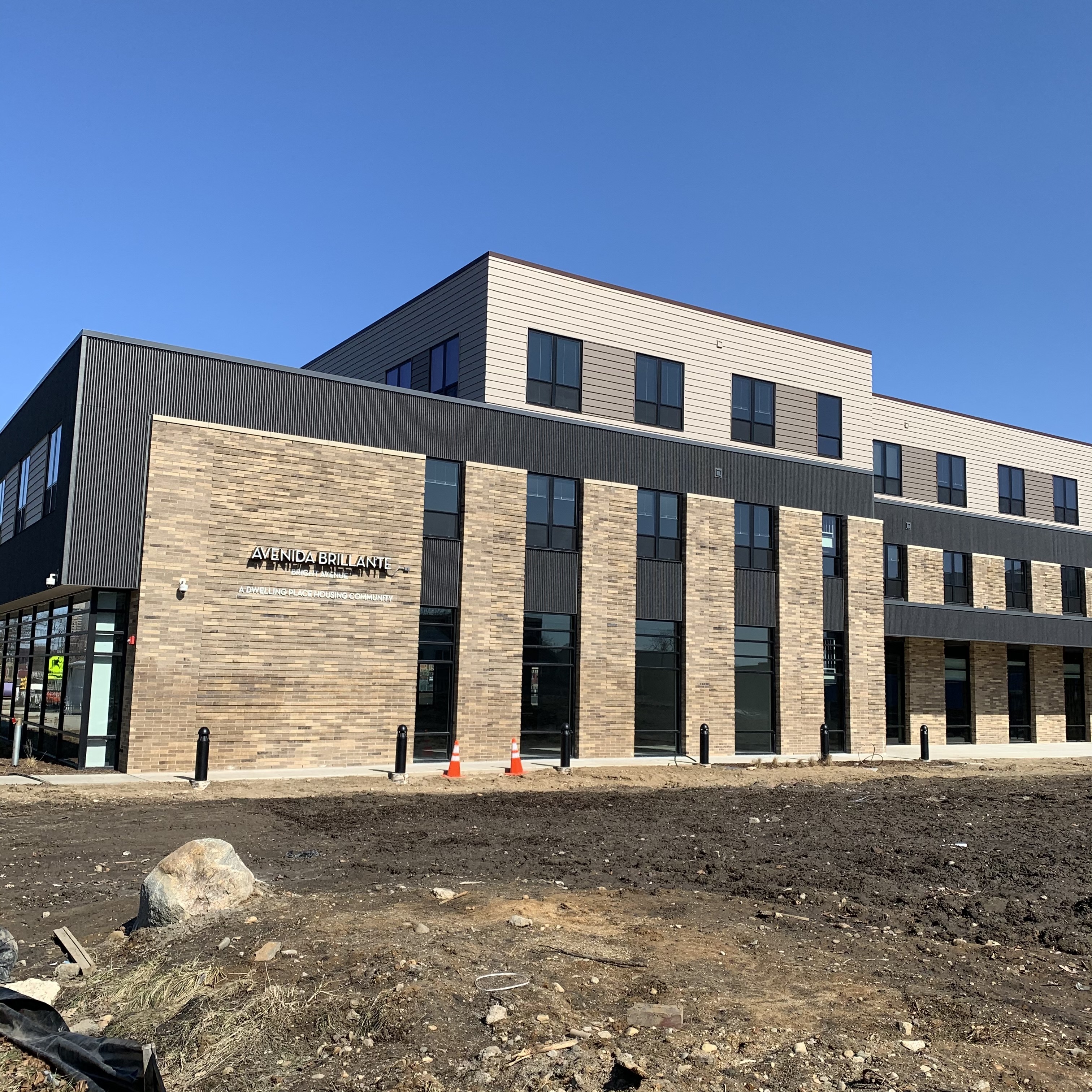 brick building blue skey