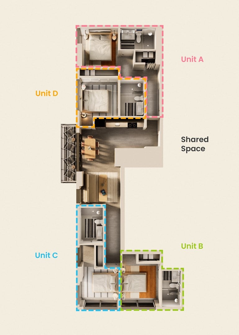 the floor plan of unit a