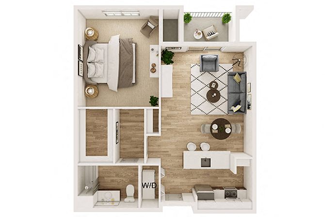 Davenport 1x1 floor plan