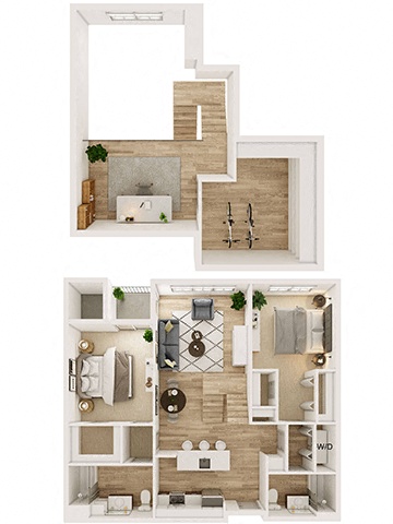 Glenbrook Loft 2x2 floor plan