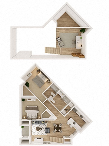 Greyrock Loft 2x2 floor plan