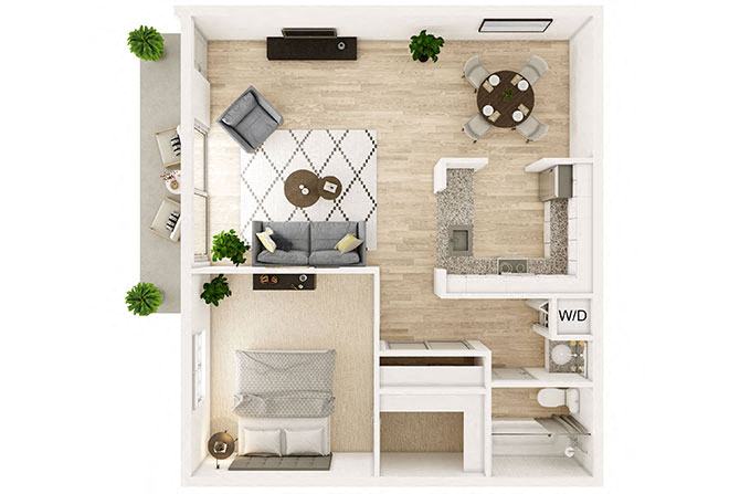 1 Bedroom A floor plan