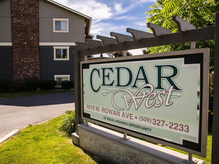 Cedar West Entrance Signage