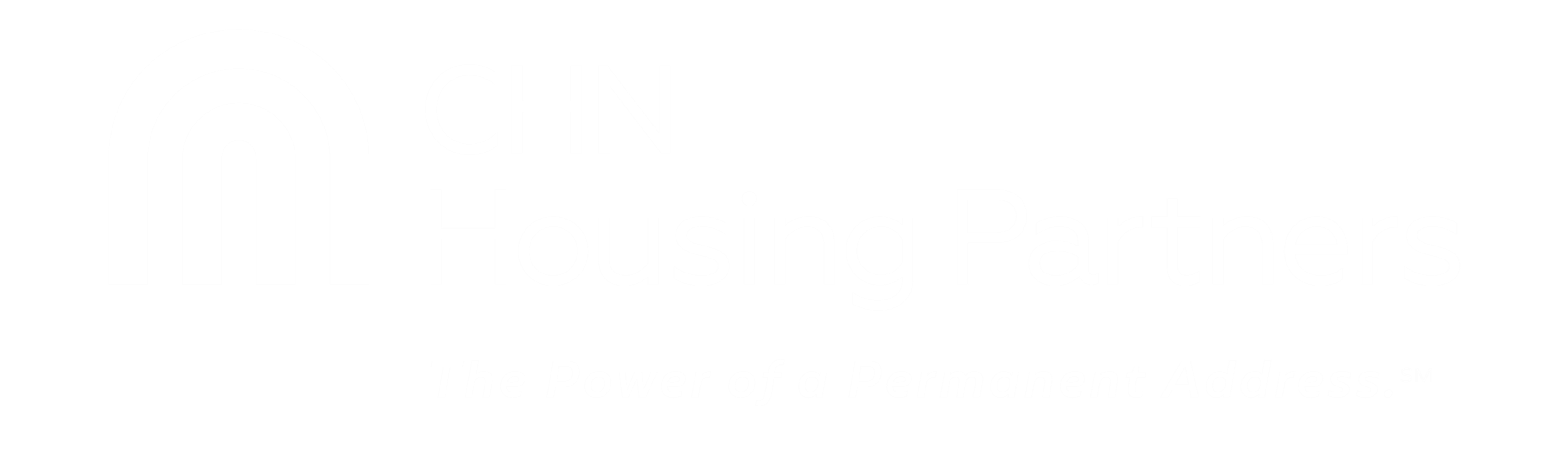 the logo for chn housing partners with the caption the power of a permanent address