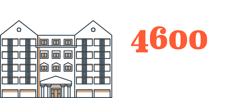 A building with the number 4600 and the text E. Kentucky on a green background.