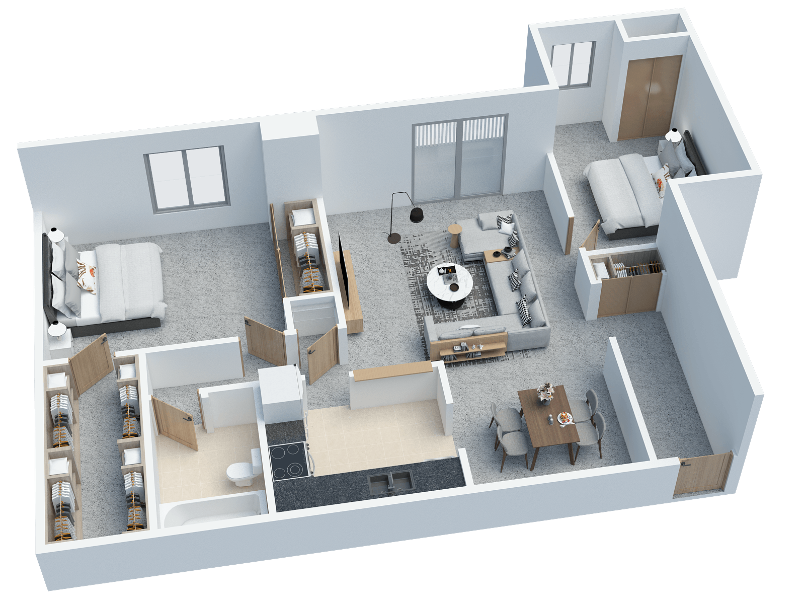 PR 1 BD 1 BA w/ Den