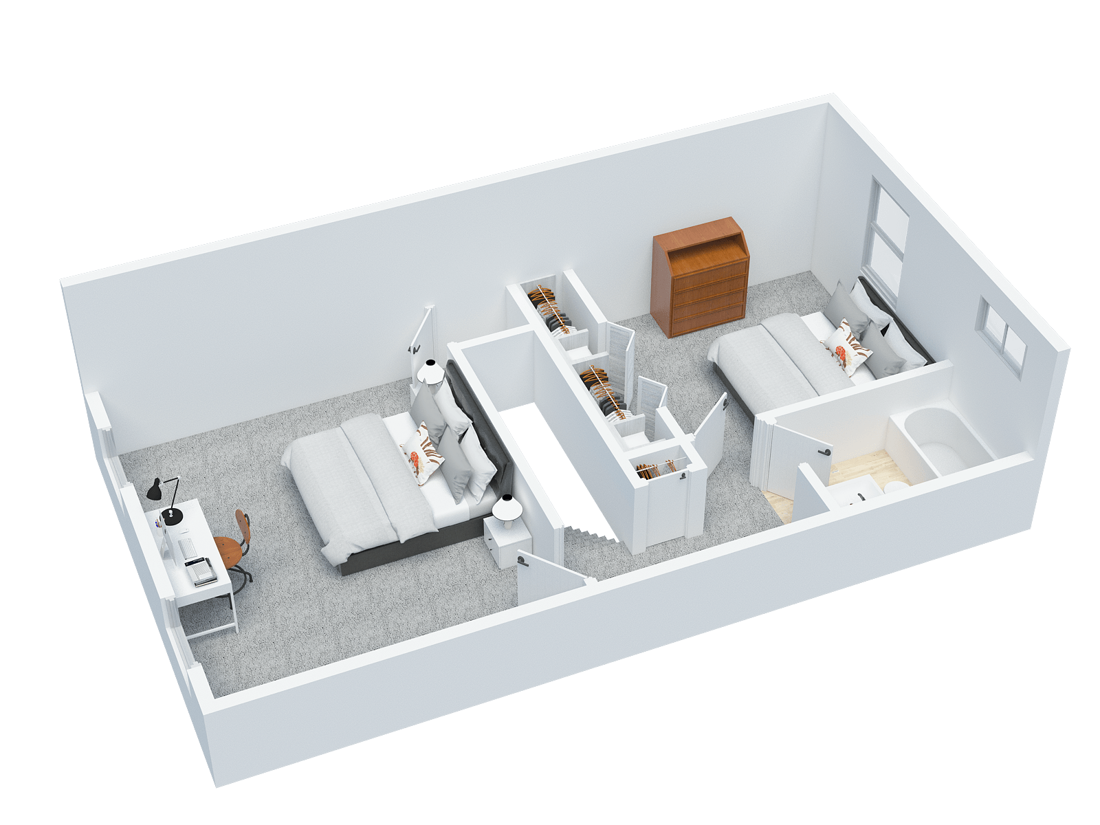 2 BD 1 BA Duplex Sample - Level 1,2 BD 1 BA Duplex Sample - Level 2