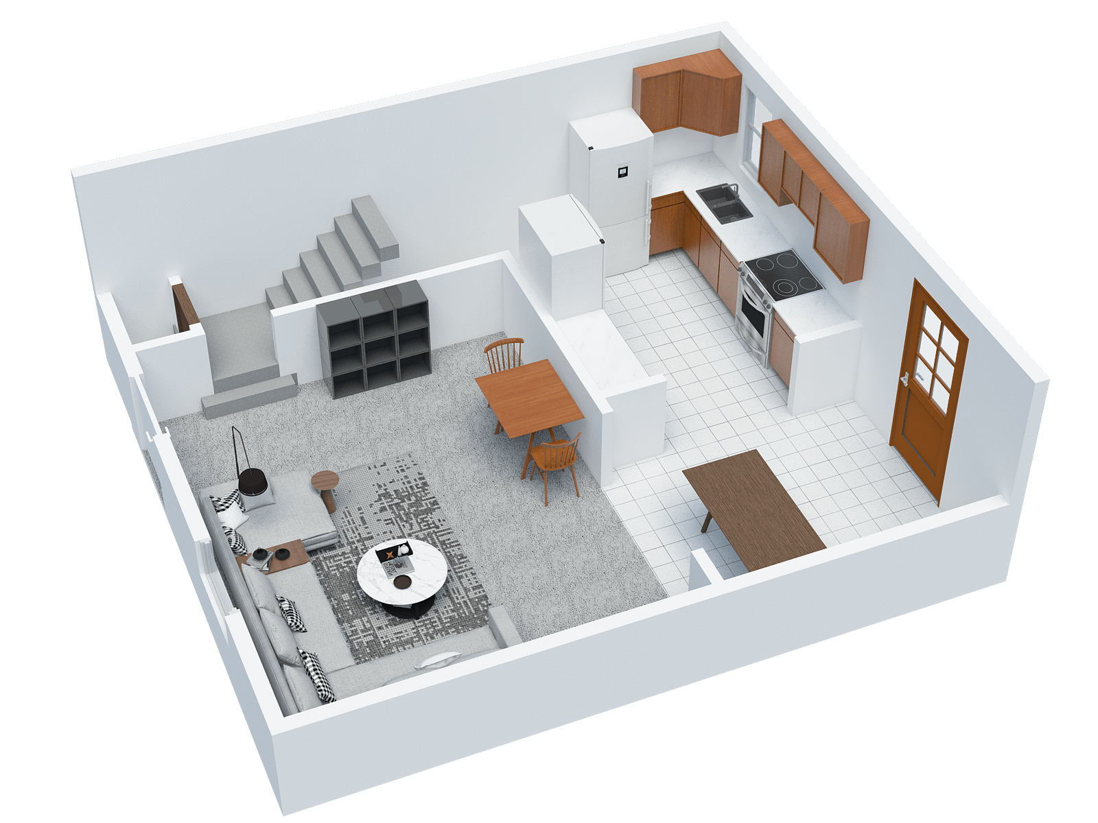 2 BD 1.5 BA Townhouse Sample - Lower Level,2 BD 1.5 BA Townhouse Sample - Main Level,2 BD 1.5 BA Townhouse Sample - Upper Level