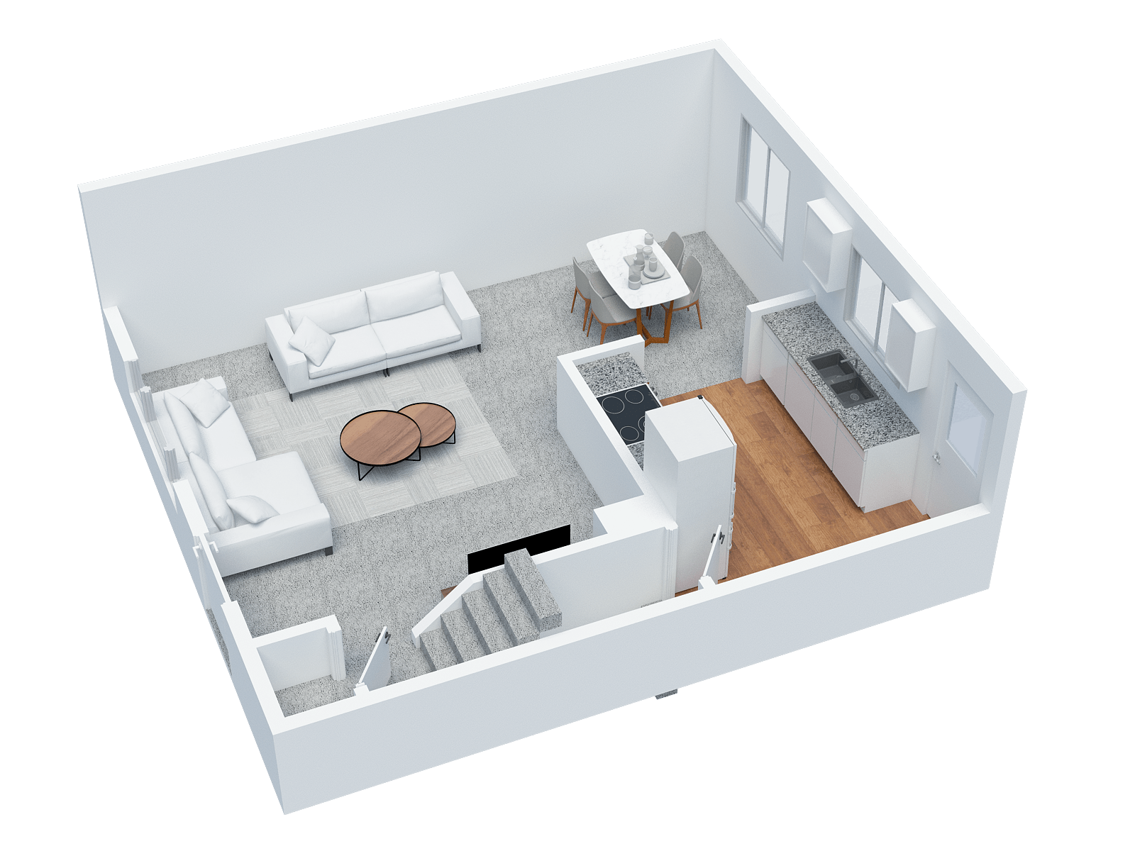 3 BA 1 BA Duplex Sample - Unfinished Lower Level,3 BA 1 BA Duplex Sample - Main Level,3 BA 1 BA Duplex Sample - Upper Level