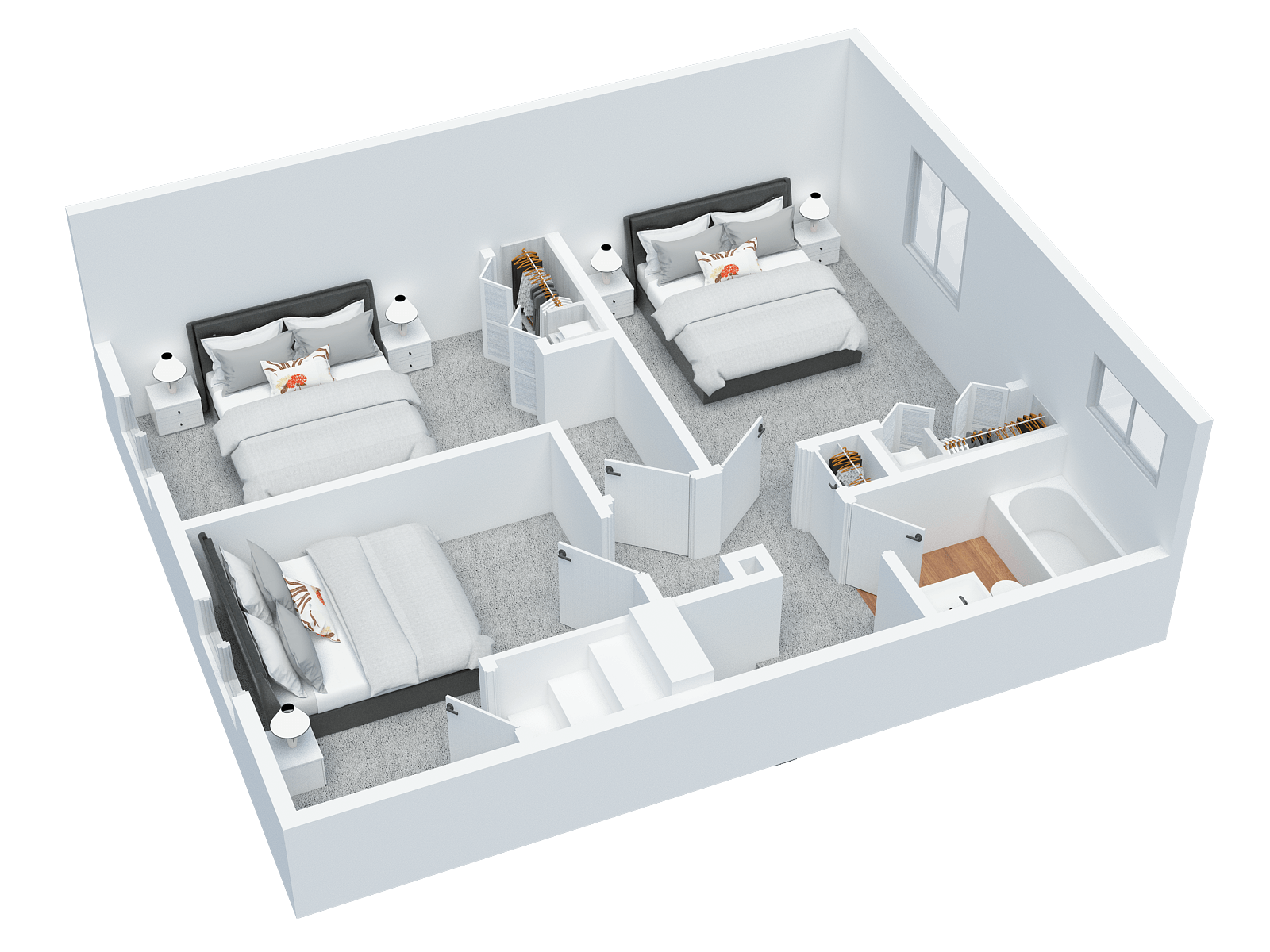 3 BA 1 BA Duplex Sample - Unfinished Lower Level,3 BA 1 BA Duplex Sample - Main Level,3 BA 1 BA Duplex Sample - Upper Level