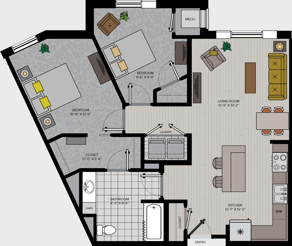 Floorplan image for apartment style B1
