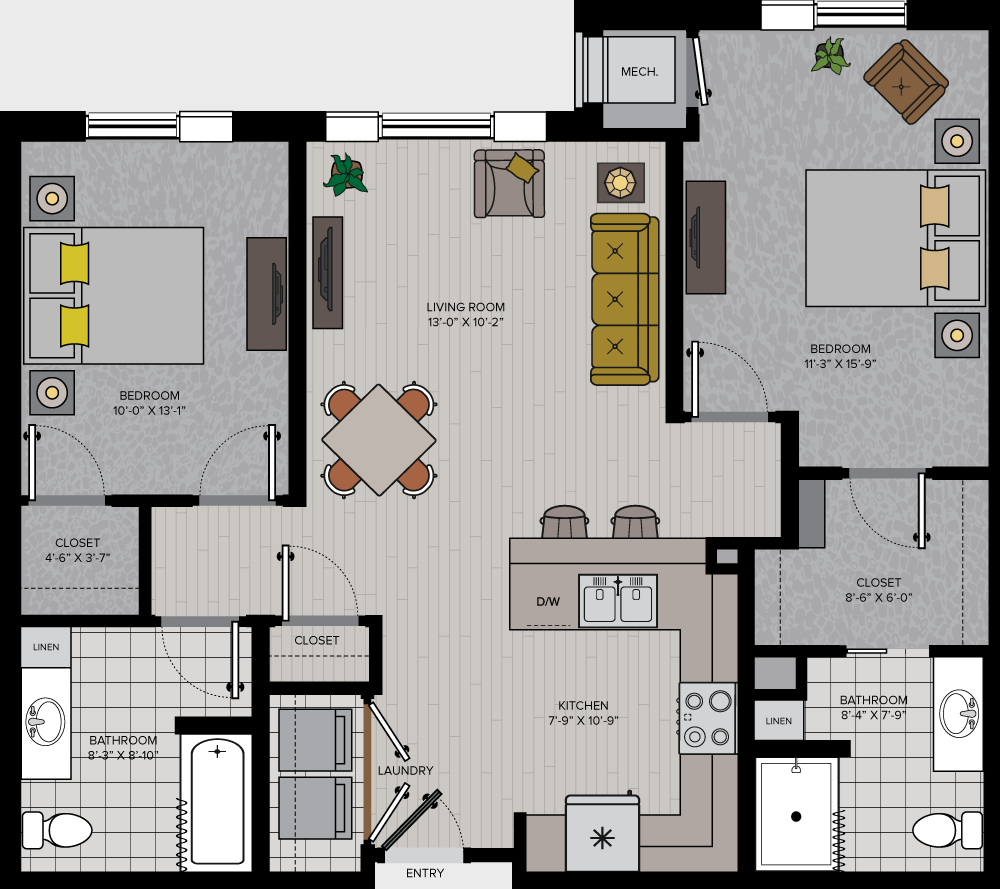 Floorplan image for apartment style B2