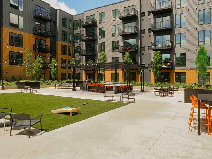 Outdoor Living Spaces at The Hill Apartments, Saint Paul