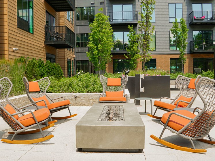 Firepit Seating at The Hill Apartments, Saint Paul, MN