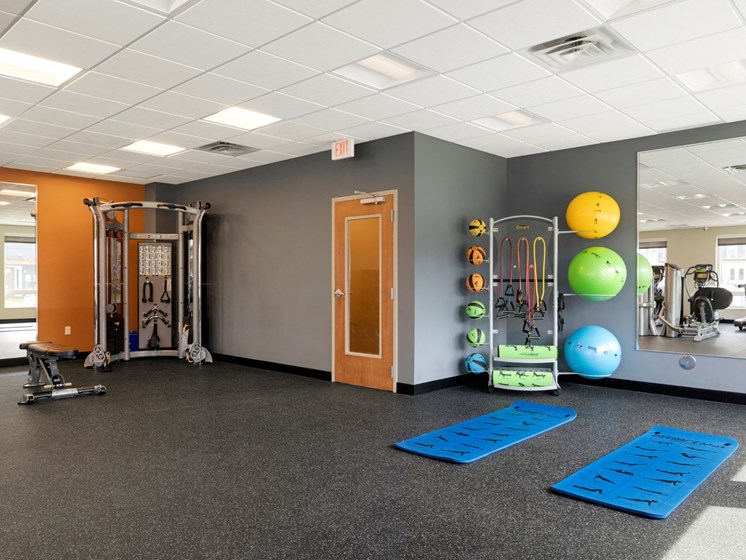 Fitness center at The liberty apartments in golden valley MN