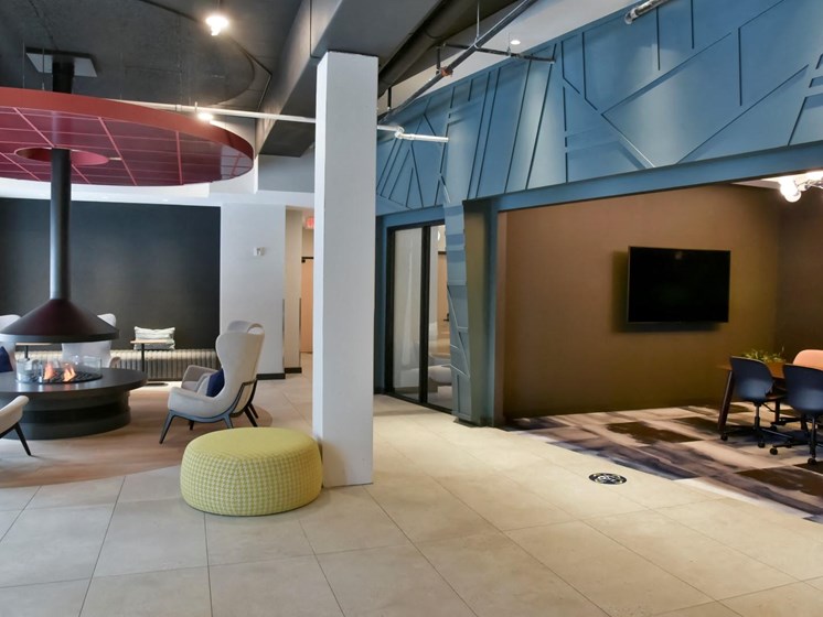 The Redwell Affordable apartments community lobby lounge