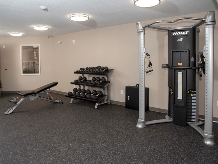 fitness room free weights